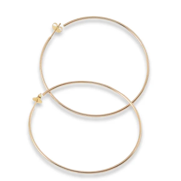 Women's Y2K Style Large Hoop Earrings,18K Gold, Light Weight - Picture 2 of 7